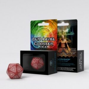 D20 Compteur de Niveau - Rouge et Blanc
