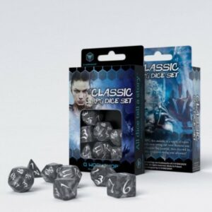 Set de dés pour jeu de rôle - Fumé et blanc