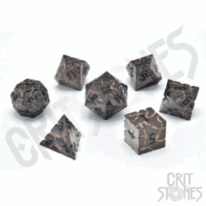 Critstones - Lava Flow Metal RPG Dice Set