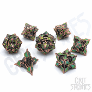Critstones - Elfan Woods Metal RPG Dice Set