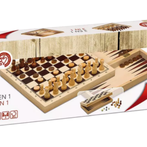 Coffret 3 En 1 : Échecs, Dames Et Backgammon Pliable